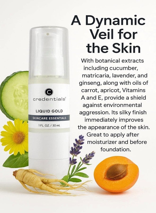 Credentials Liquid Gold - Advanced Serum with Carrot Oil & Vitamin A | Radiant Glow Face & Body Oil for Dry Skin | Calms Redness & Repairs Moisture Barrier | Makeup Prep Silky Finish 1 oz. - Image 2